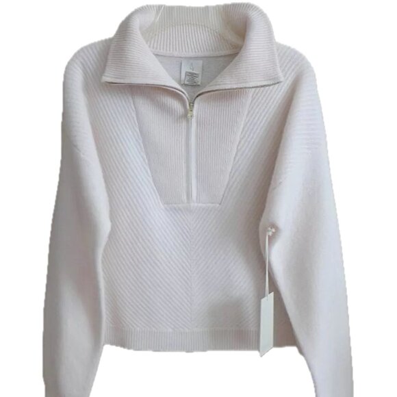 😊Joie 100% Cashmere Sweater Mock Neck 1/4 Zipper Front Long Sleeves Wm Sz L NWT - Picture 3 of 9